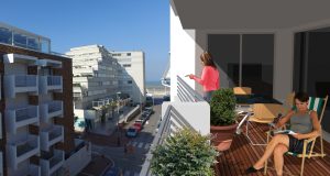 Vue du futur balcon rue Saint-Louis Le Touquet Paris-Plage